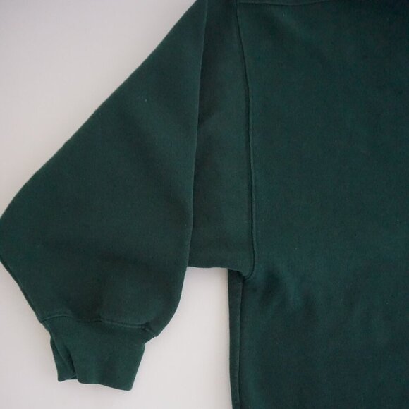 Vtg '90S Express Hunter Green Navy Embroidered Floral Cotton Crewneck Sweater XL - Picture 7 of 8